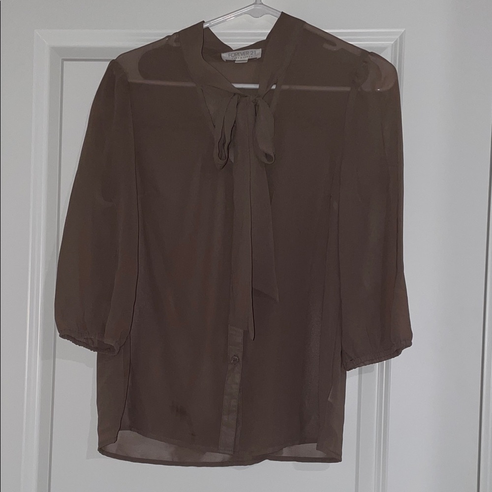 Forever 21 Chocolate Sheer Blouse
